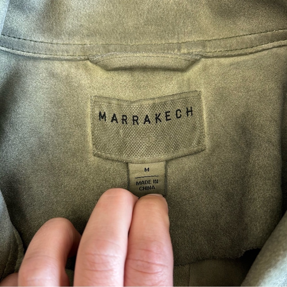 Stylish Olive Faux Suede Jacket - Picture 8 of 8